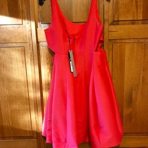 Halston Heritage poppy colored cut out dress